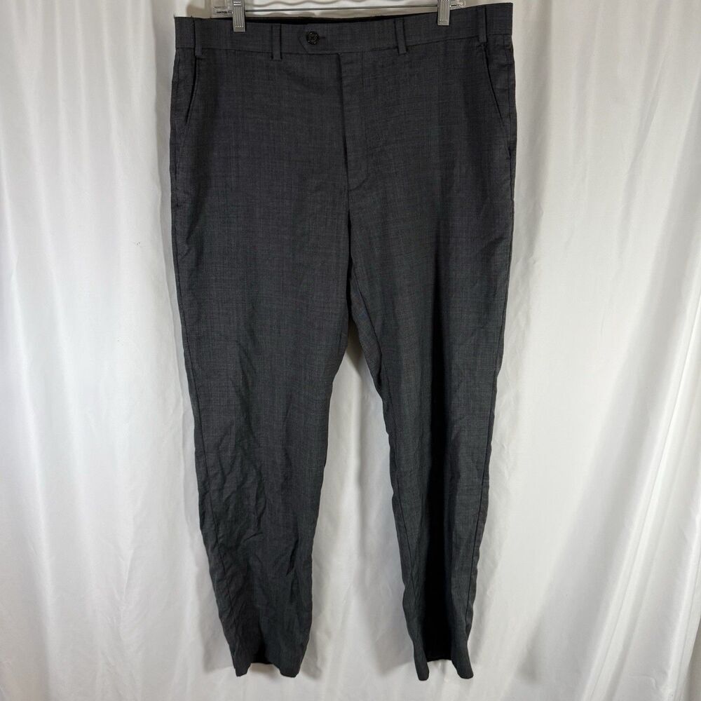 Lauren Ralph Lauren Wool Pants Mens 38x31 Grey Flat Front Button Zip Slit Pocket